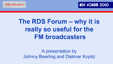 RDS Forum Presentation